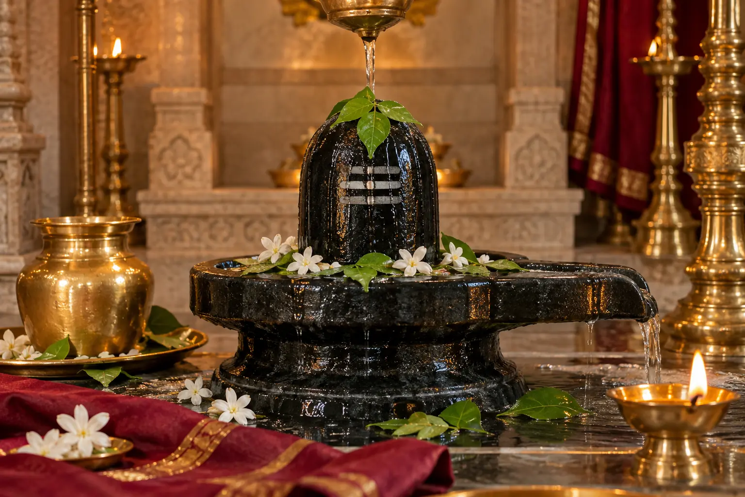 Rudrabhishek traditional ritual arrangement